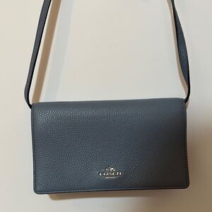 Coach Blue Gray Leather Women's Wallet purse